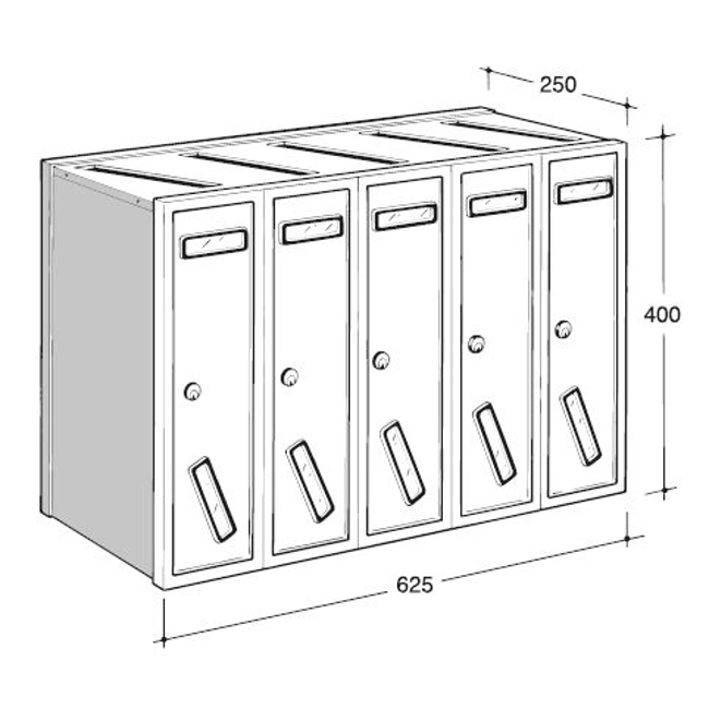 Vendita online Casellario postale SC5V da 3 a 5 cassette per interno